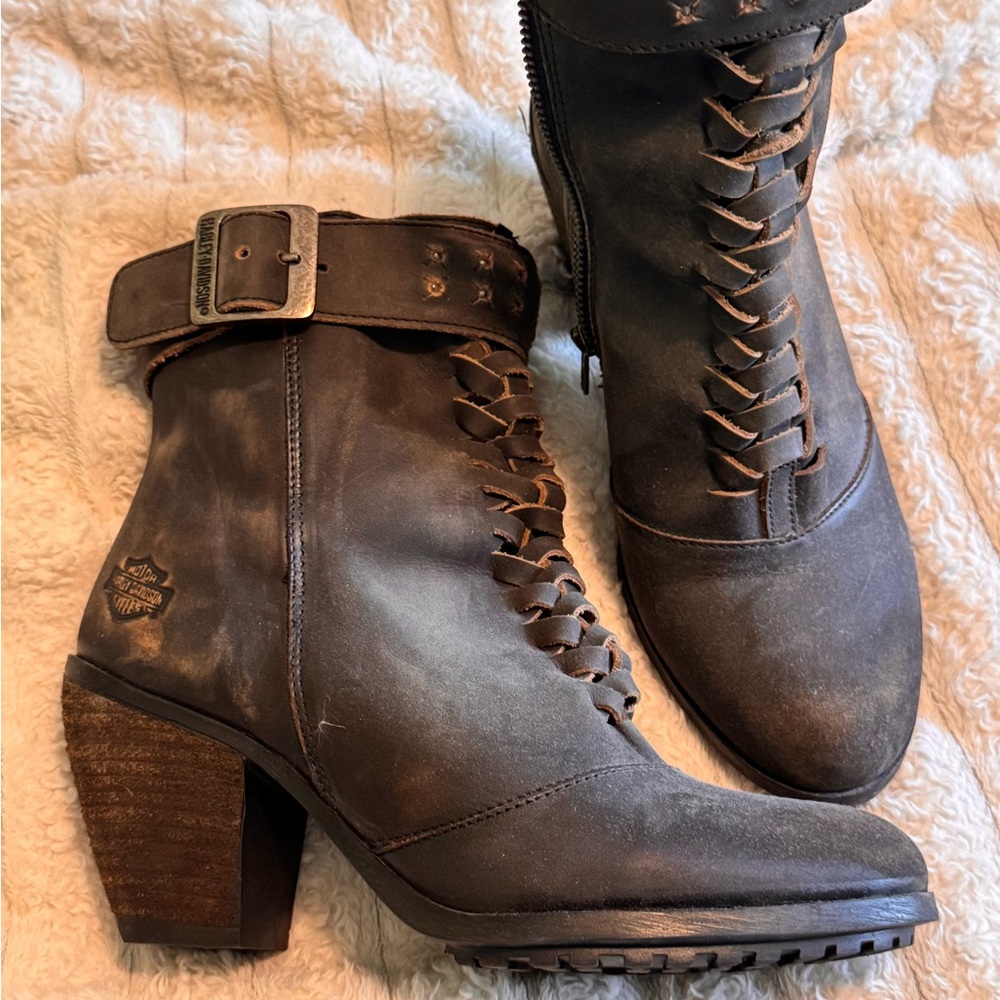 Harley-Davidson Women's Distressed Brown Moto Boots